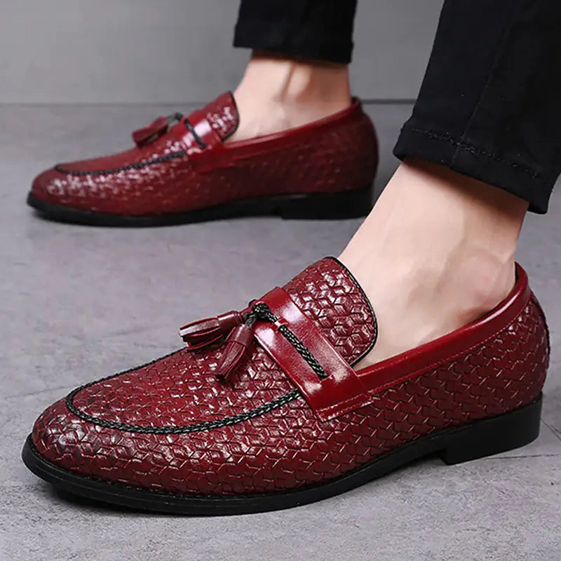Acne Loafers Luxury Italian Style Tassel Leather Loafers