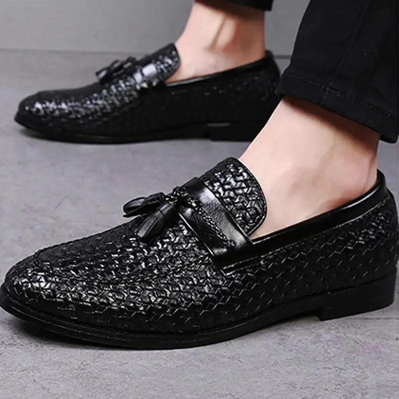 Shearling Loafers Luxury Italian Style Tassel Leather Loafers