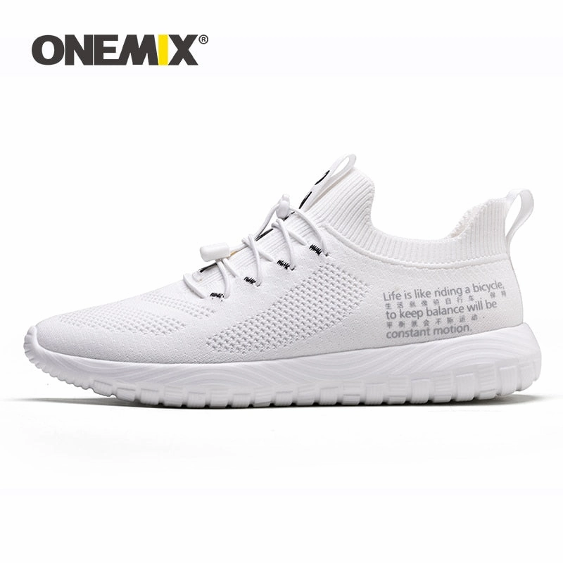 Flat Athletic Shoes ONEMIX Tennis Shoes For Women Flying Woven Breathable Outdoor Sneakers