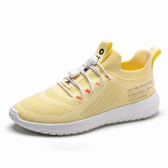 ONEMIX Tennis Shoes For Women Flying Woven Breathable Outdoor Sneakers Flat Shoe Trample