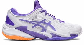 Asics Flat Bottom Shoes ASICS WOMEN'S COURT FF3 (WHITE/AMETHYST)