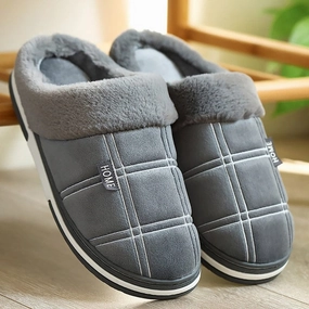 Jw Anderson Slippers Winter warm slippers men Suede plush Indoor shoes for men