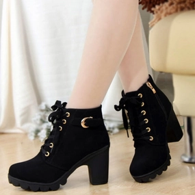 Schutz Loafers Woman Thick Fur Ankle High Heel Platform Rubber Shoes Snow Boots