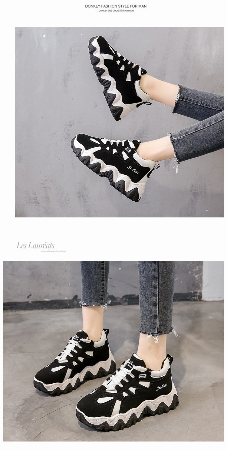 Women Fashion Vulcanized Brand Designer Girls Students Trainers Tennis Player High Platform Sneakers. Club Sneakers
