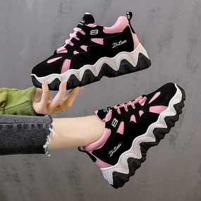 Sneakers 7.5 Women Fashion Vulcanized Brand Designer Girls Students Trainers Tennis Player High Platform Sneakers.