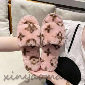 Women  Fashion Winter Plush Flip Flops Female Fur Slippers    3711390 Types Of Ballet Slippers