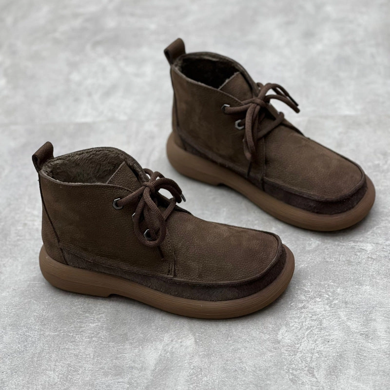 Casual Reebok Shoes Women Handmade Retro Leather High-topLace-up Casual Shoes