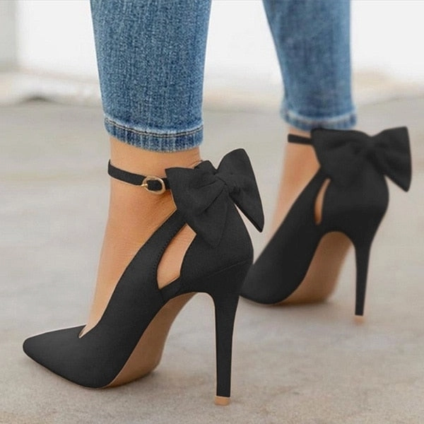 Women High Heels Brand Pumps Women Shoes Pointed Toe Buckle Strap Butterfly Summer Sexy Party Shoes Wedding Shoes Plus Size DE Wholesale Casual Shoes