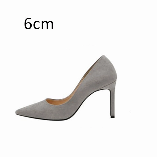 Boat Shoes Business Casual Women Pumps High Heels Shoes Pointed Toe Brand Woman Wedding Shoes Spring Summer Thin Heels Office Lady Dress Shoes Plus Size