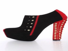 Women Red and Black Suede Ankle Booties Shoes Latest Fashion Casual Shoes