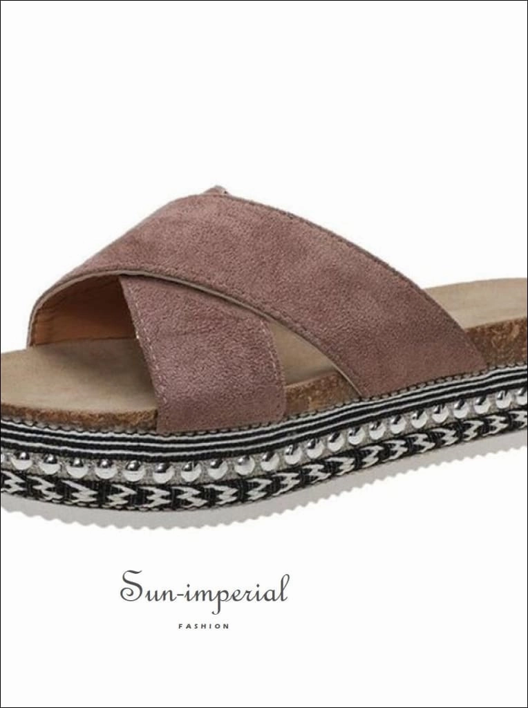 Women Red Summer Open Toe Platform Casual Slippers Ladies Outdoor Flip Flops X Shape Hard Sole Flip Flops