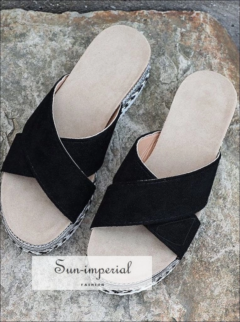 Women Red Summer Open Toe Platform Casual Slippers Ladies Outdoor Flip Flops X Shape Strappy Flip Flops