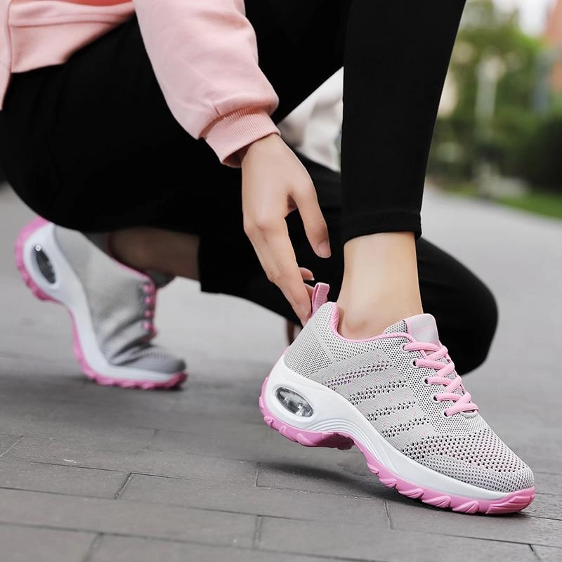 Women's air cushion mesh sneakers running shoes outdoor casual walking shoes Fur Sneakers