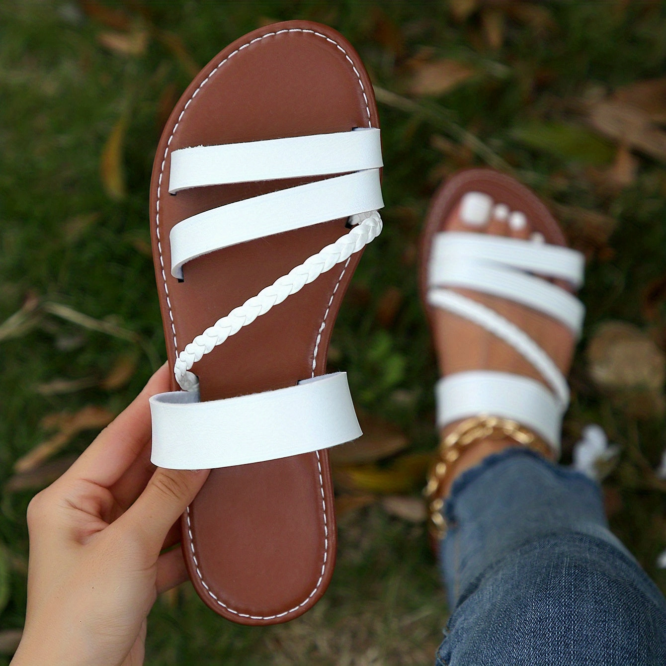 Women's Casual Flat Slide |  Open Toe Slip On Shoes Business Casual Dress Code Shoes