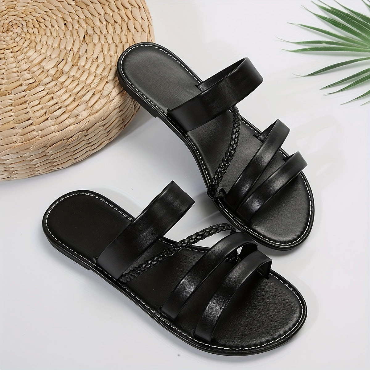 Women's Casual Flat Slide |  Open Toe Slip On Shoes Dress Casual Shoe