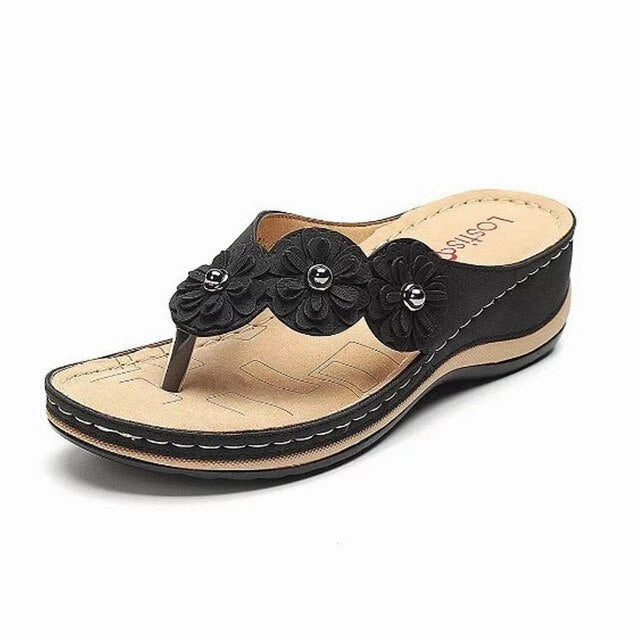 Rainbow Flip Flops From The 80's Women's Flower Sandals 2020 Summer Wedge Slippers  Shoes Women Vintage Flip Flops Female Ladies Woman Sandals Lady Casual Slides