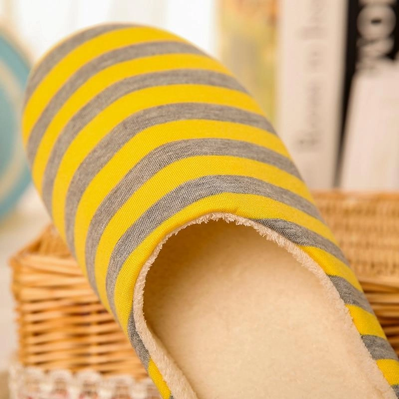 Extra Wide House Slippers Women's house slippers with arch support striped cotton warm bedroom slippers