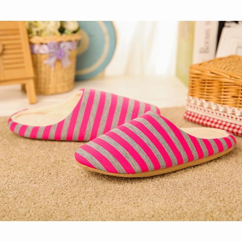 Women's house slippers with arch support striped cotton warm bedroom slippers Slippers House Shoes