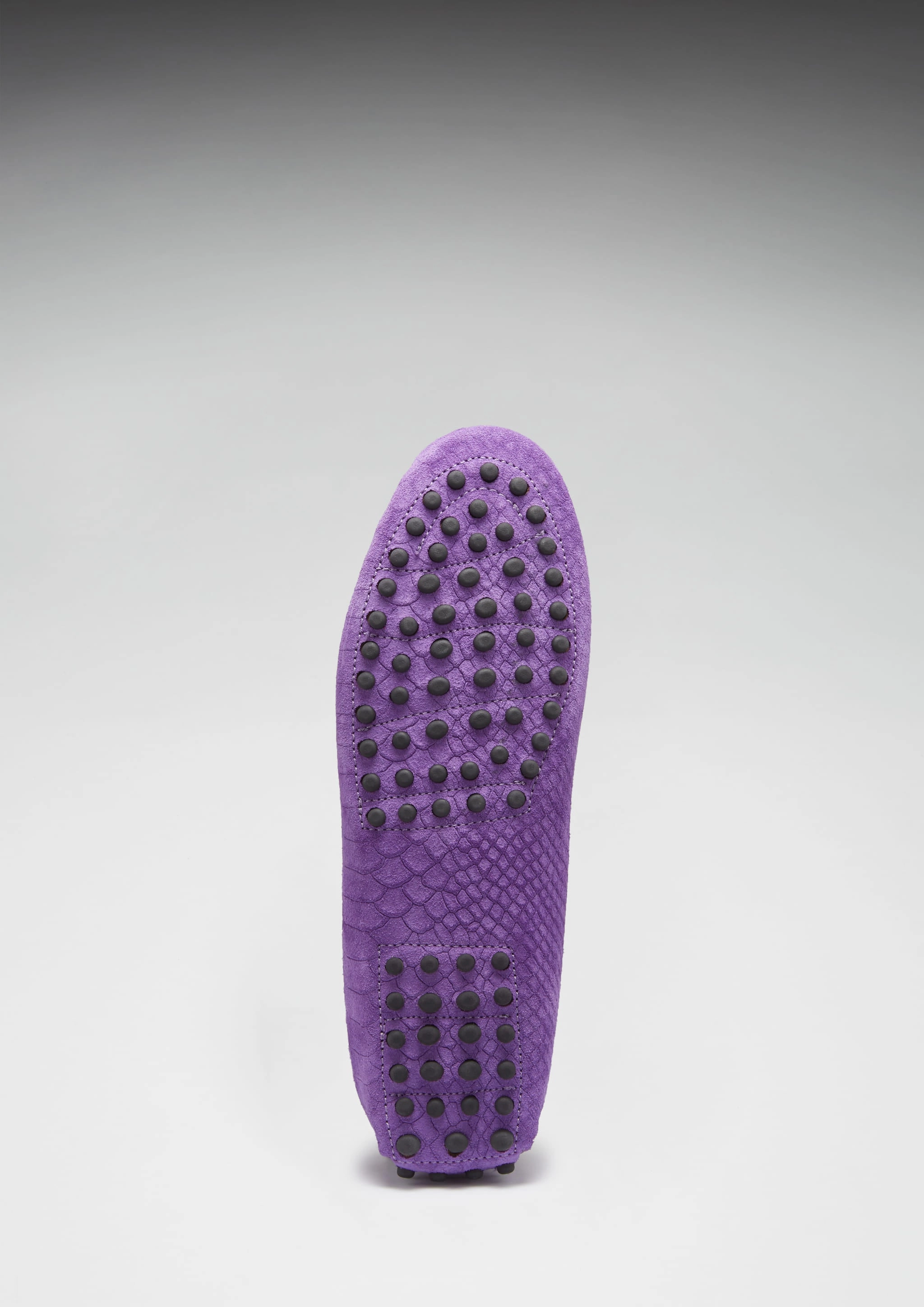 Triangle-logo Slip-on Loafers Women's Penny Driving Loafers, purple embossed suede