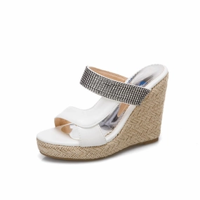 Women's Rhinestone Woven Wedge Heel Platform Sandals Sandals For Beach
