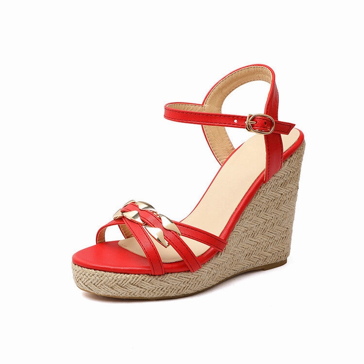 Sandals La Toc Reviews Women's Woven Ankle Strap Wedge Heel Platform Sandals