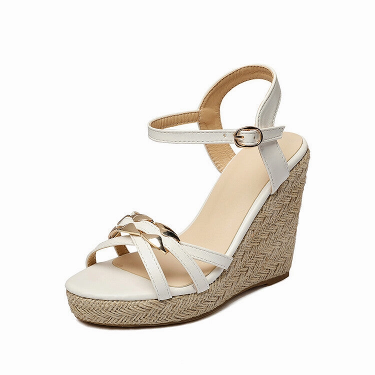Women's Woven Ankle Strap Wedge Heel Platform Sandals Surf Sandals
