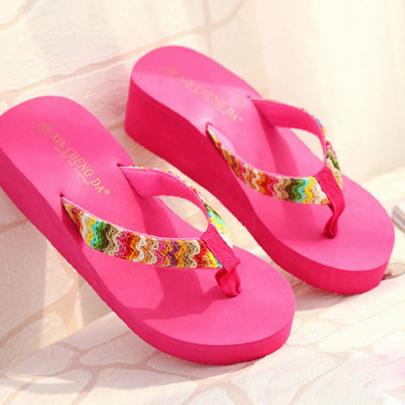 Flip Flops For Plantar Women Shoes High Heels Flip Flops Bohemia Beach Platform wedges for women Sals Flip slippers woman shoes