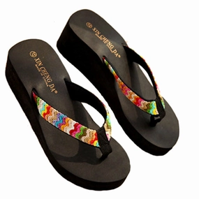 Women Shoes High Heels Flip Flops Bohemia Beach Platform wedges for women Sals Flip slippers woman shoes Ecko Flip Flops