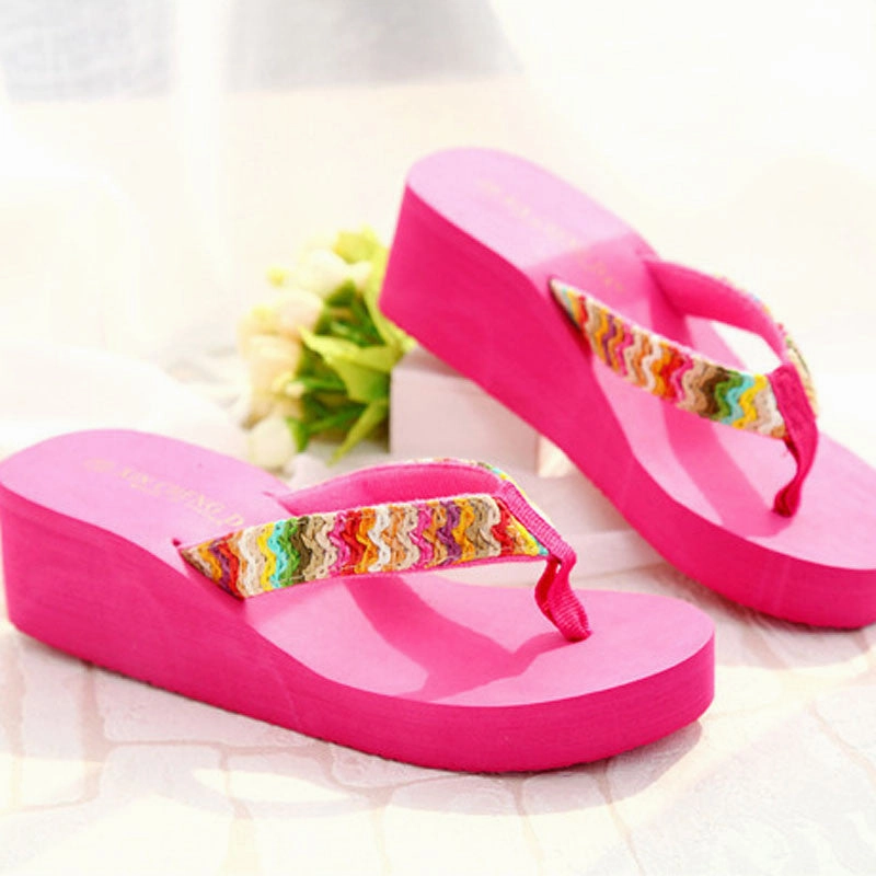 Men Who Wear Flip Flops Women Shoes High Heels Flip Flops Bohemia Beach Platform wedges for women Sals Flip slippers woman shoes