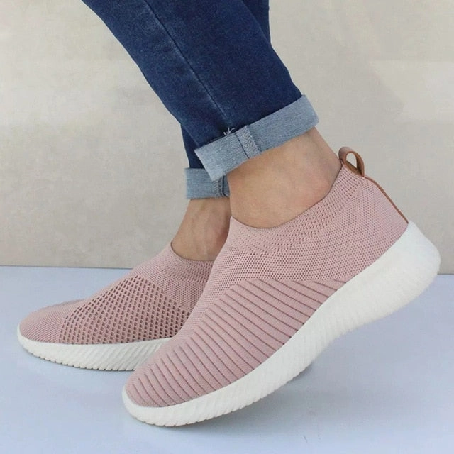 Women Shoes Knitting Sock Sneakers Women Spring Summer Loafers Rubber Horsebit