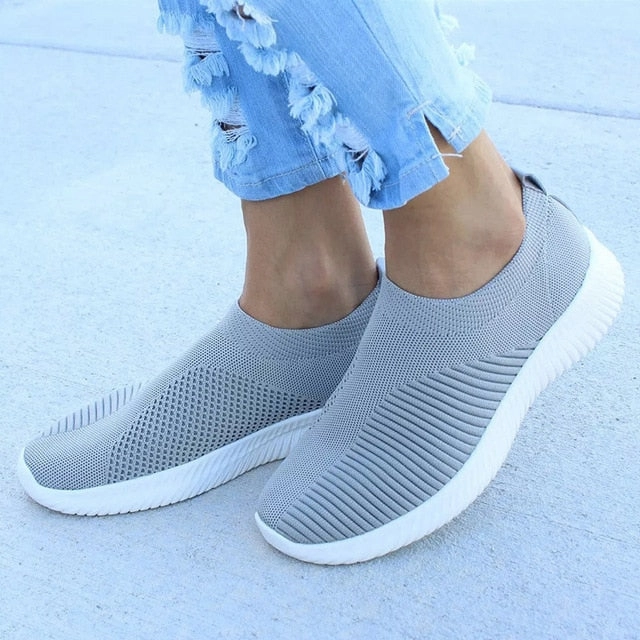 Women Shoes Knitting Sock Sneakers Women Spring Summer Composite Toe Loafers