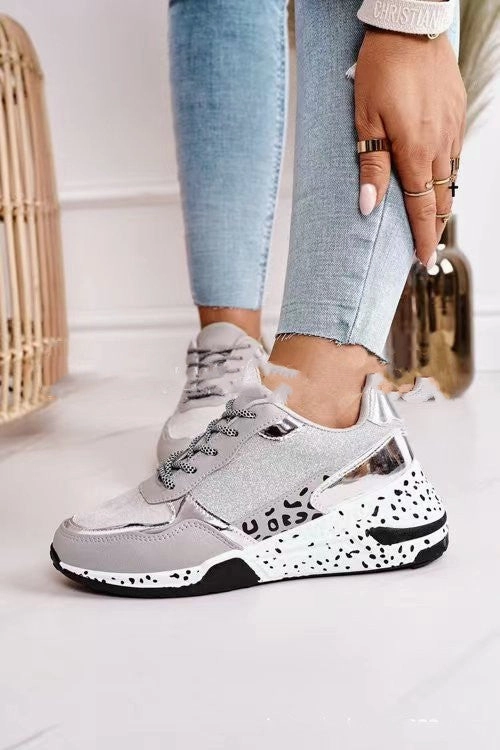 Sneakers For Fall Women Sneakers Lace-Up Platform Sports Shoes