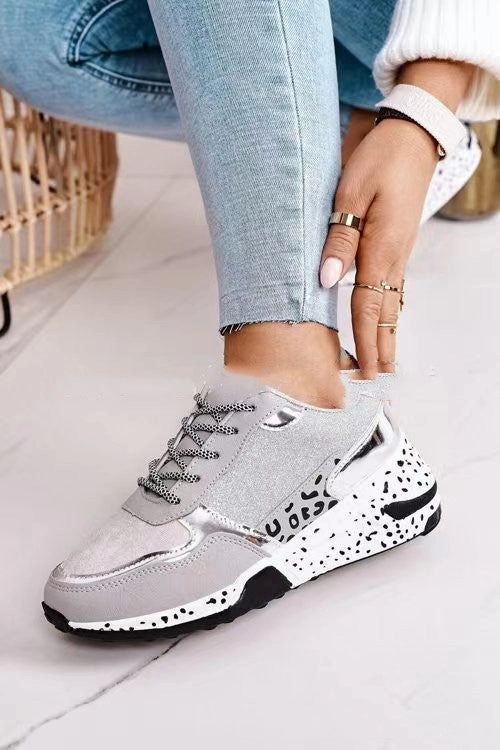 Sneakers That Light Up Women Sneakers Lace-Up Platform Sports Shoes