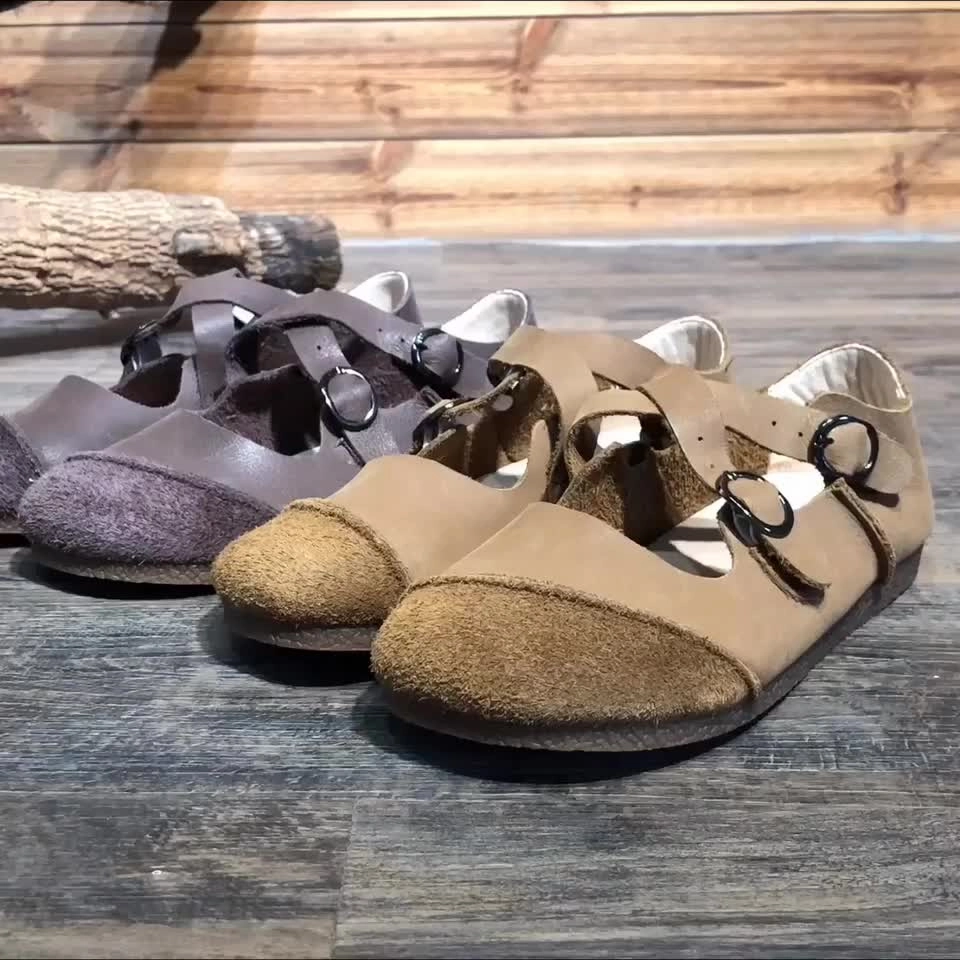 Womens Handmade Soft Leather Cross Strap Flats Shoes Best Support Walking Shoes For Flat Feet