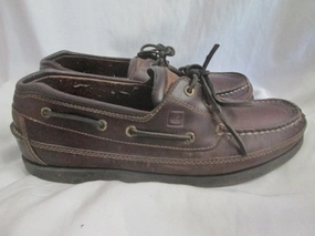 Womens SPERRY TOP-SIDER 2 eye Canoe Moc Leather Walking Shoes Boat Brown 11 Jessa Loafers