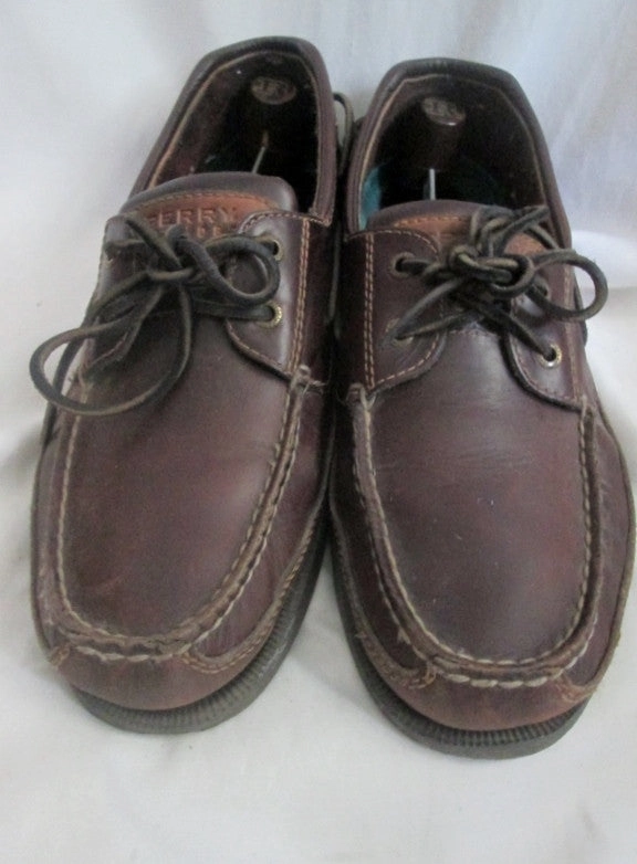Womens SPERRY TOP-SIDER 2 eye Canoe Moc Leather Walking Shoes Boat Brown 11 Sneakers Loafers