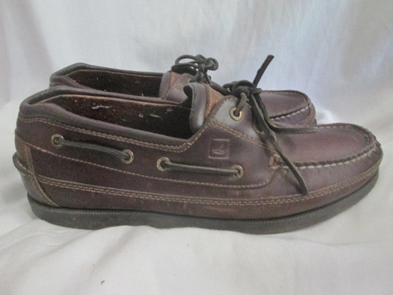 Camel Loafers Womens SPERRY TOP-SIDER 2 eye Canoe Moc Leather Walking Shoes Boat Brown 11