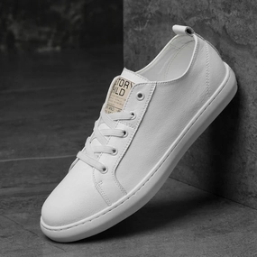 Court Shoes For Flat Feet Yeknu Men Casual Shoes genuine leather fashion Spring Autumn Trend Sneakers outdoor Leisure Flat Shoes men oxfords white shoes for men