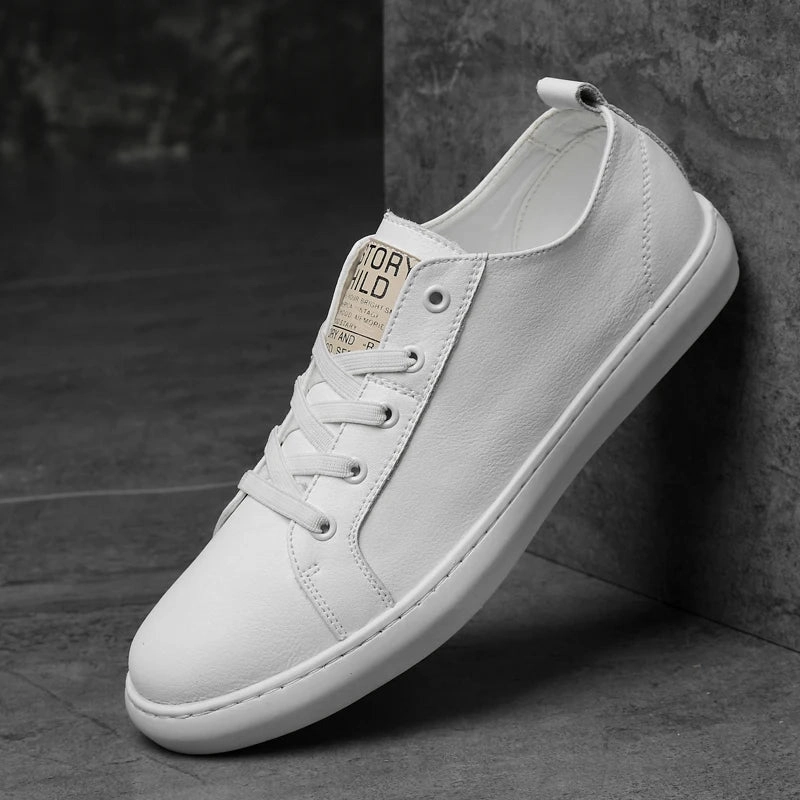 Yeknu Men Casual Shoes genuine leather fashion Spring Autumn Trend Sneakers outdoor Leisure Flat Shoes men oxfords white shoes for men Gold Flat Wedding Shoes