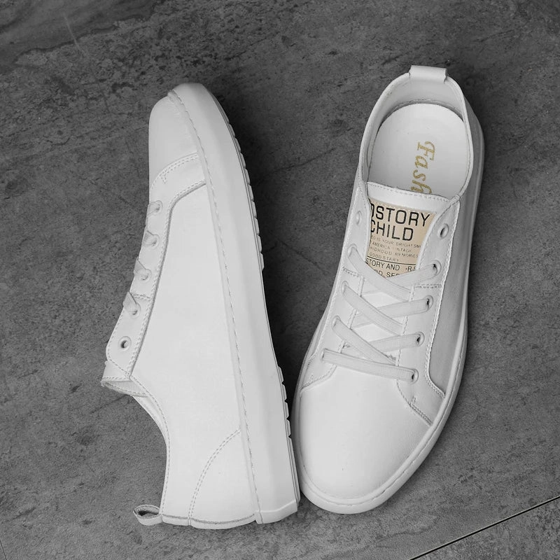 Yeknu Men Casual Shoes genuine leather fashion Spring Autumn Trend Sneakers outdoor Leisure Flat Shoes men oxfords white shoes for men Xc Flat Pedal Shoes