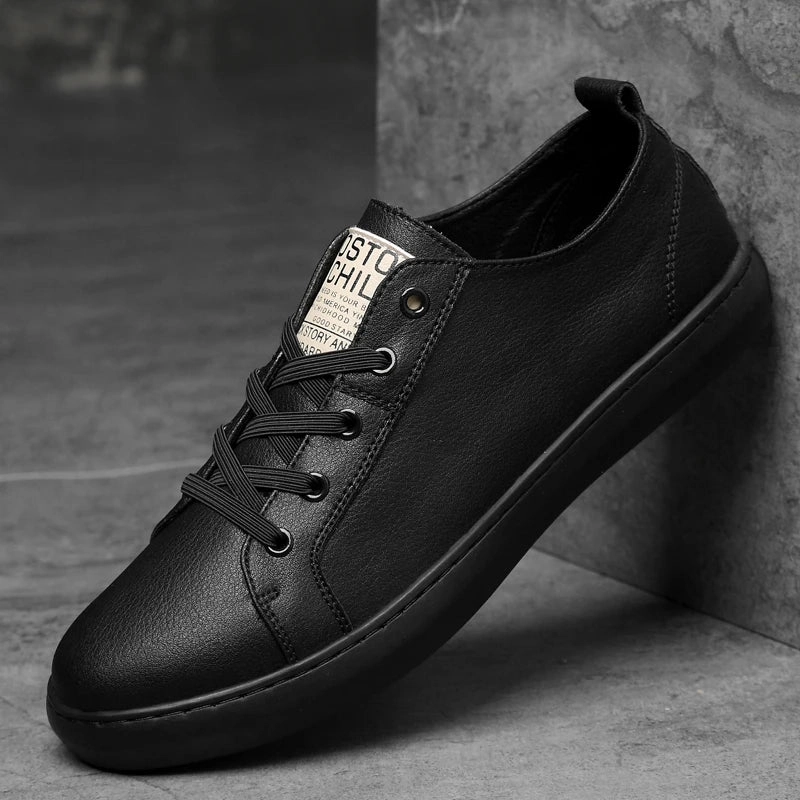 Yeknu Men Casual Shoes genuine leather fashion Spring Autumn Trend Sneakers outdoor Leisure Flat Shoes men oxfords white shoes for men Ballerina Flat Shoes