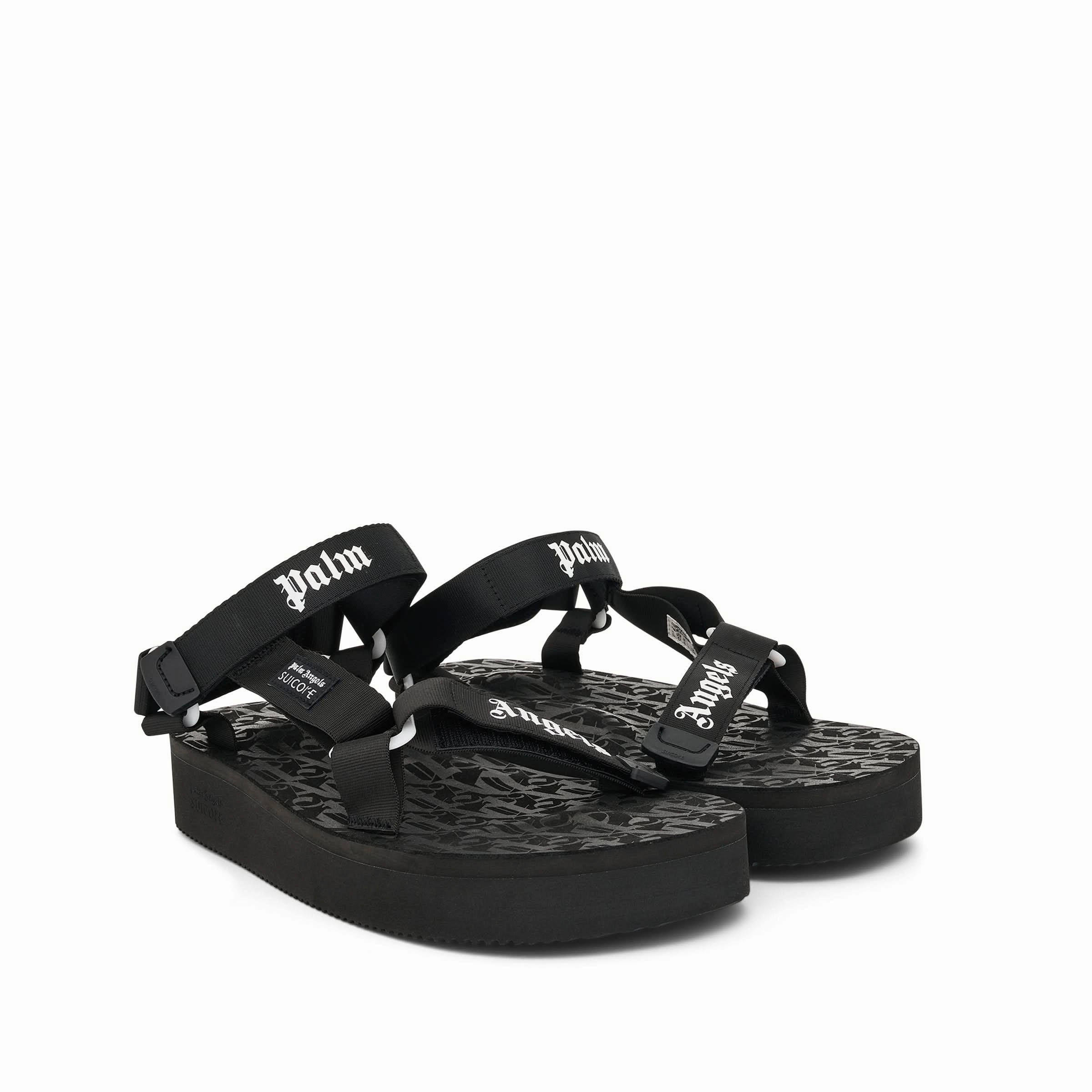 Palm Angels x Suicoke Depa Sandals in Black/White Sandals Pointed Toe