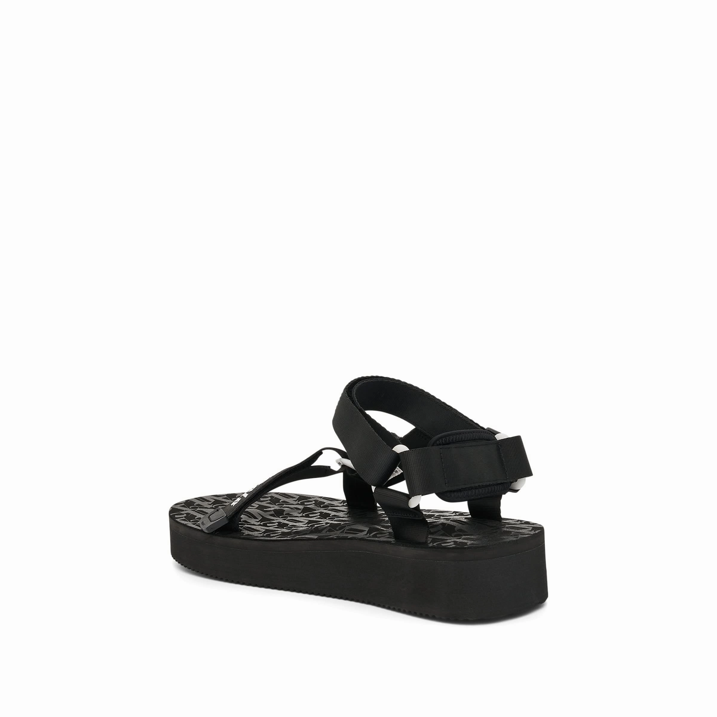 Palm Angels x Suicoke Depa Sandals in Black/White Italian Leather Sandals